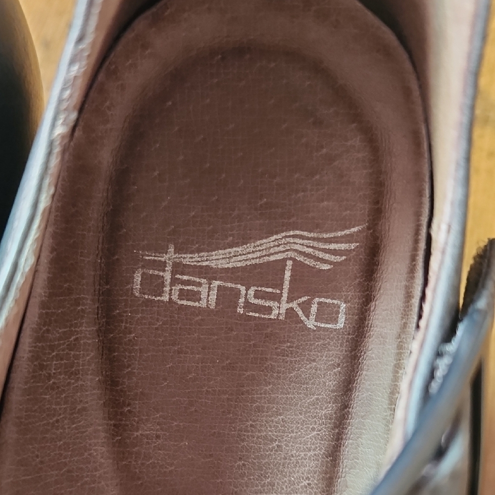 DANSKO | Gray Leather Roxanne Mary Jane Wedge Pumps Clogs Heels Shoes | 6.5 - Picture 3 of 12